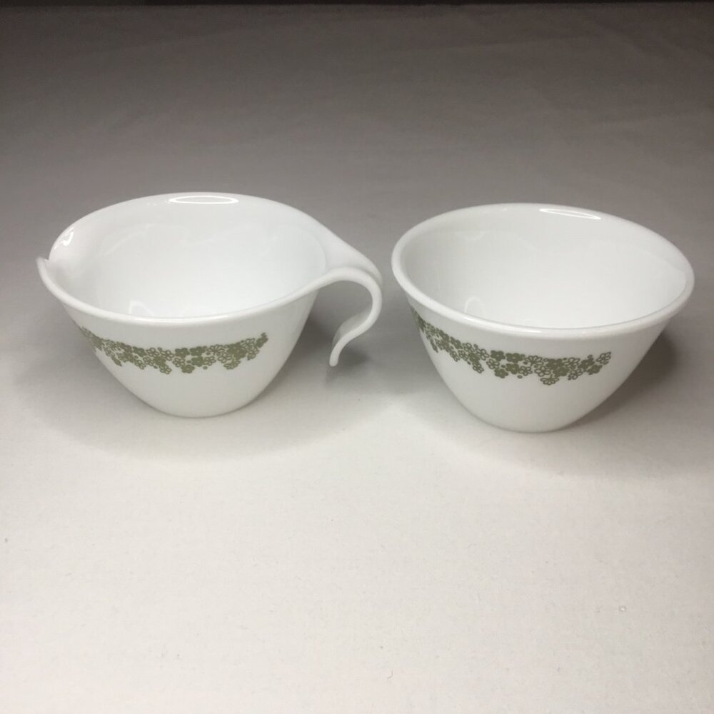 Vintage Corelle Green Crazy Daisy Spring Blossom Creamer & Sugar Bowl Corningwar